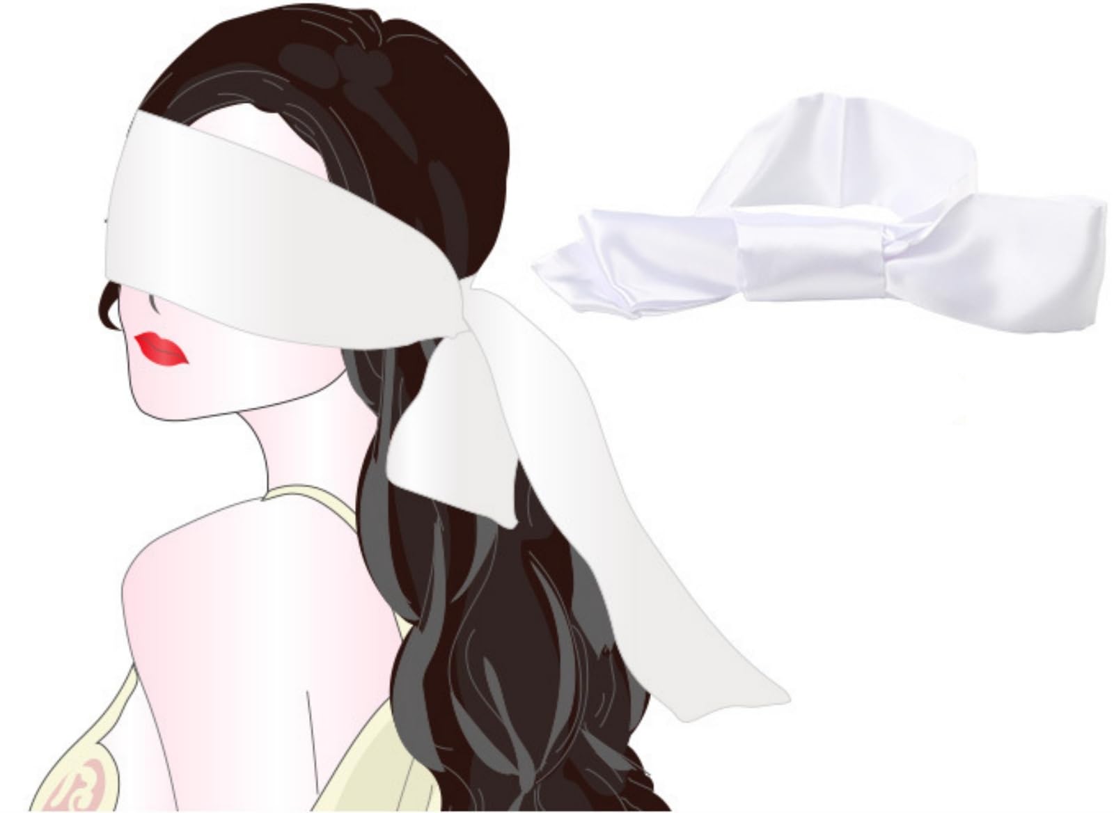 Hdynasty Bretelle in Raso per Maschera Occhi in Raso per Giochi di Partito o Giochi di Ruolo di Coppia