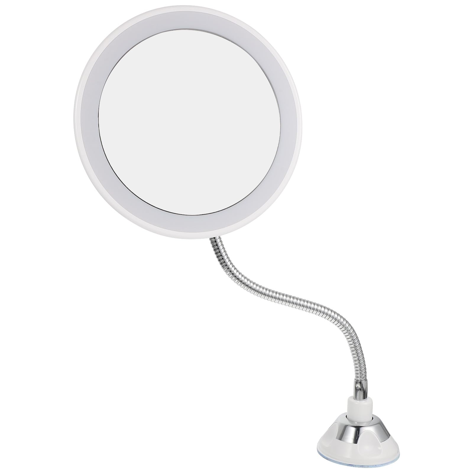 Operitacx 10-facher Vergrößerungsspiegel mit LED Beleuchtung Starker Saugnapf Runder Abs Glas Kosmetikspiegel 360° Drehbar für Badezimmer und Reise