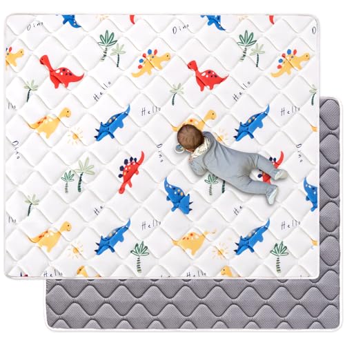 Odorless Premium Foam Baby Play Mat 79' x 71', Soft Microfiber Fabric Crawling Mat for Floor- Comfortable and Hypoallergenic, Non-Slip Cushioned Floor Playpen mat for Infants,Babies,Toddlers