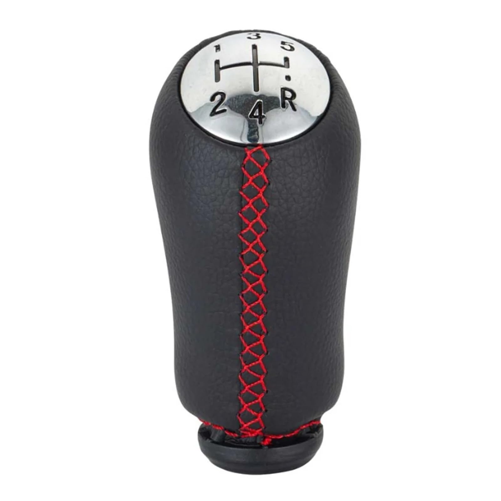 WBDMSZJQRT Shift Lever Knob for PU Leather Black Compatible Car Gear Shifting Stick Shifter Lever 5 Speed Manual Shift Head Knob(Red)