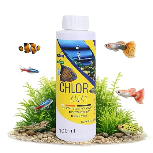 Image of Foodie Puppies Aquatic Remedies Chlor Away - 100ml | Suitable for Fresh Water and Salt Water | Chlorine and Chloramine Remover | Aquarium Water Conditioner, with Free Key Ring