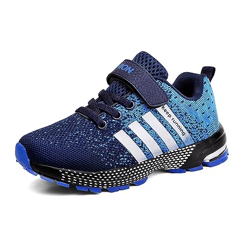 Kids Shoes Sneakers for Boys Girls Running Trainer Walking Breathable Sport Athletic Shoes Size 4.5 Blue