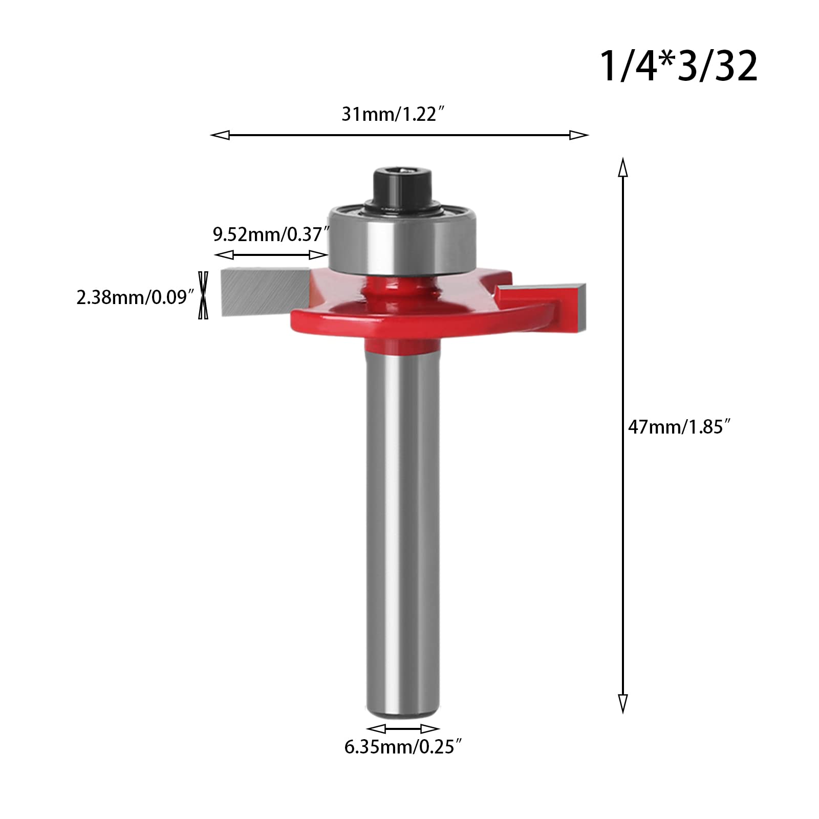 Fresa de ranura de disco de 2 mm de altura x 31 mm de diámetro para DIY CNC grabado máquina de corte de madera (rojo)