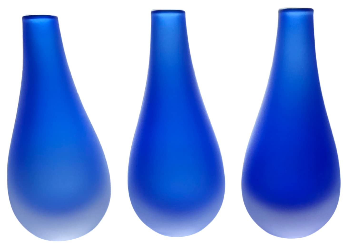 Bud Vases For Flowers - Mouth Blown Coloured Glass Vases For Table Decoration, Posy Vase/Small Vase Set. Frosted Glass Flower Vase Set Of 3 Vintage Small Glass Vase/Mini Vase.