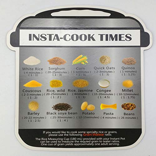 Insta-Cook Times Autocollant mémo magnétique pour horaires de cuisson Guide de référence rapide Feuille de triche avec images de nourriture pour autocuiseurs électriques – Image 5