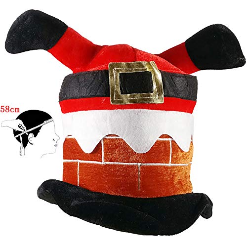 Pluche kerstmuts, 2 stuks, kerstman, pluche hoed, kerstman met