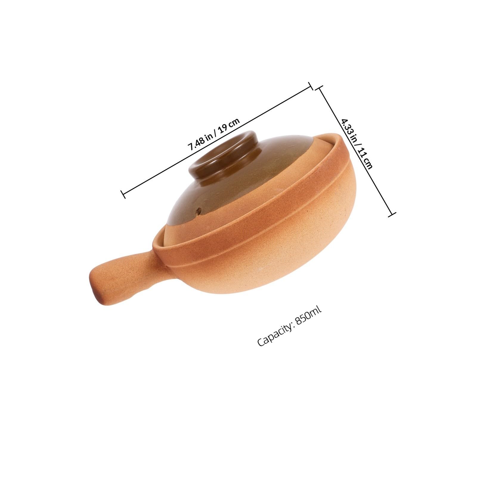 Casseruola in Ceramica 850ml con Manico, per Zuppe e Riso