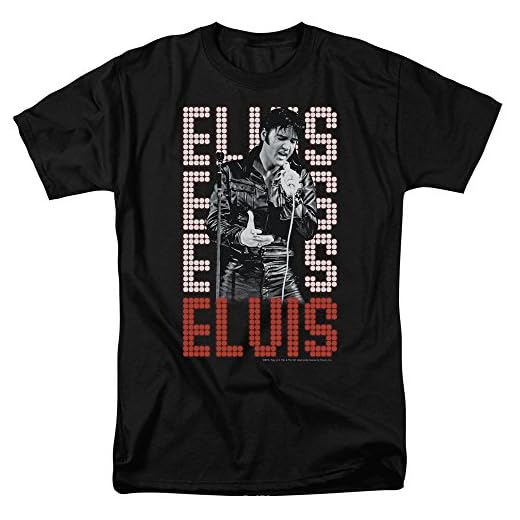 Elvis Presley King of Rock and Roll Music T Shirt & Stickers (X-Large) Black