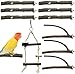 GIONAR - Set di supporto per pappagallo per pappagalli, per piccoli uccelli, per parrocchetti, in legno naturale, accessori per gabbie per animali domestici, per coccoloni, conure, uccellini, 10 pezzi