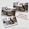 Majestic Pet 4 Step Portable Dog Stairs for Small Dogs to get on Bed Supports 250 lbs or Less – Dog Steps for High Bed with Machine Washable Cover –Pet Stairs for Cats Arrow White/Gold #5
