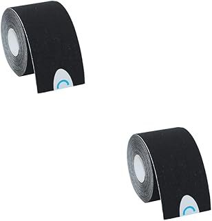 Magik 2-4 Pcs Cotton Elastic Kinesiology Therapeutic Athletic Latex Free Breathable (2 Pack, Black)