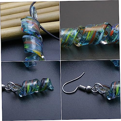 Collar mujer cristal azul pendientes de mujer y joyería de moda 5