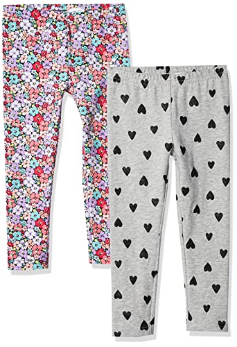 Carter's Girls' Little 2-Pack Leggings, Floral/Hearts, 4-5 #TOP9