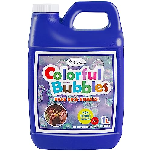 Image of Lulu Home Concentrated Bubble Solution, 1 L/ 33.8 OZ Refill for Bubble Machines, Giant Wands, and Blowers - Up to 2.5 Gallons for Kids' Birthday Parties