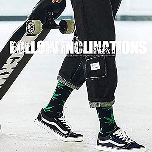 Century Star Mens Athletic Socks Outdoor Sports Socks Warm Thick Socks Cozy Wool Socks Hiking Trekking Crew Socks Leaf 1 Pairs Black Green One Size #TOP3