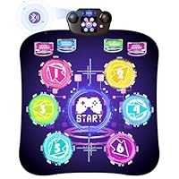 ROCKY&CHAO Kids Dance Mat Toys for 6-12 Years Old Girls Boys, 2025 Bluetooth Upgrade Dance Mat for Kids with 6 LED Light Up Arrows Multi Language and 5 Game Modes