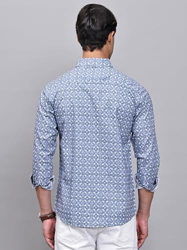 Image of Majestic Man Pure Cotton Slim Fit Printed Casual Shirt for Men