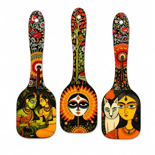 Image of Zesta Wooden Wall Hanging Decorative Items /Hanging Home Wall Decor Items /MDF Decoration Items for Home /Cute Wall Art For Living Room /Home Decor Items Living Room (Rajasthani Spoon)