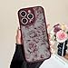 XIZYO for iPhone 14 Pro Max Case, Floral Flower Cute Aesthetic Case for Women Girls Rose Pattern Slim TPU Bumper Shockproof Protective Cover for iPhone 14 Pro Max 6.7 Inch, Branch Rose/Wine Red