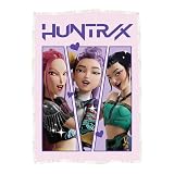 Manta de Felpa con Licencia Oficial de K Pop Demon Hunters | Felpa cálida y Supersuave con Reverso de Sherpa | Diseño «Pink Ready hogar el Camping