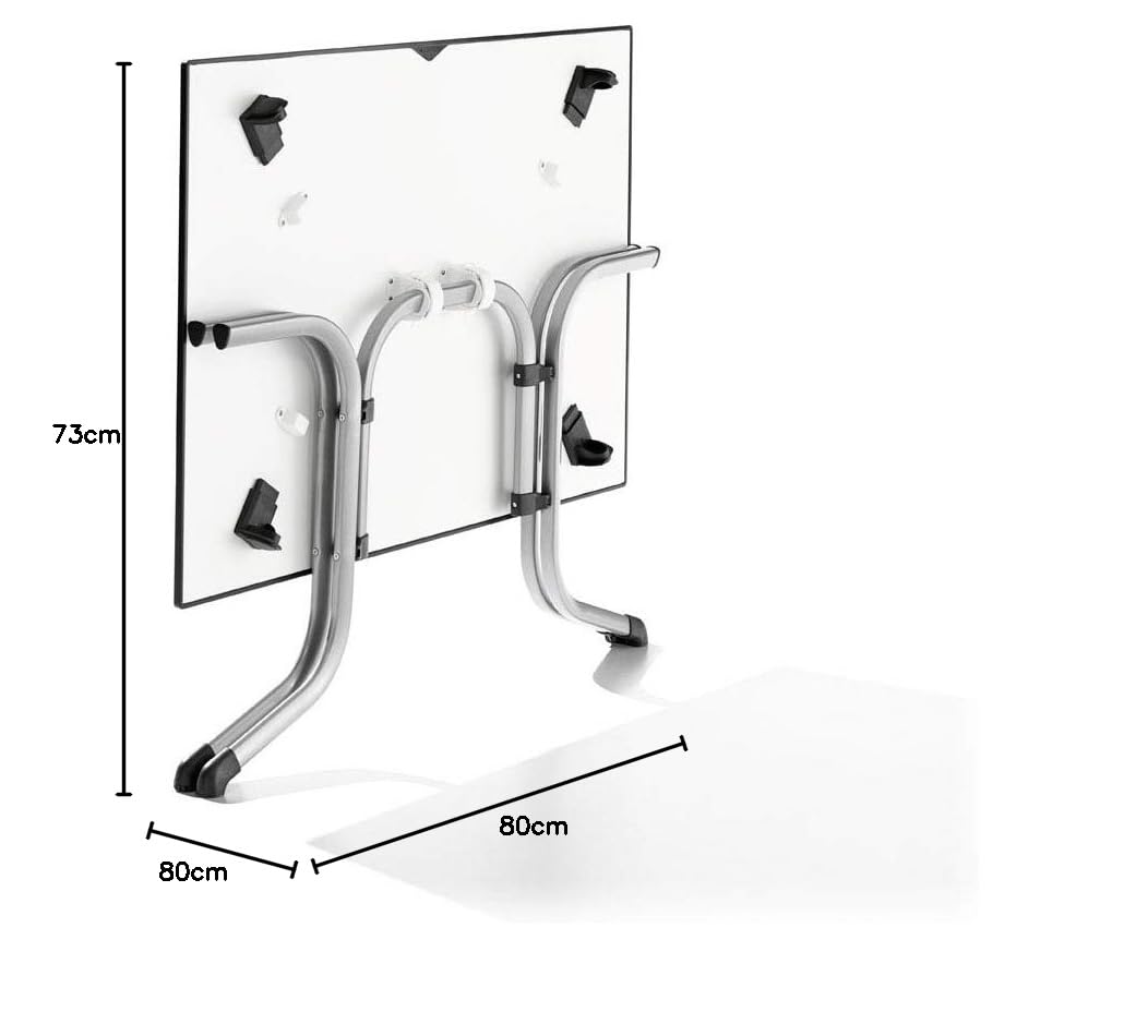 Sieger Boulevard Table Pliante 80 x 80 cm Acier Graphite Ardoise Anthracite