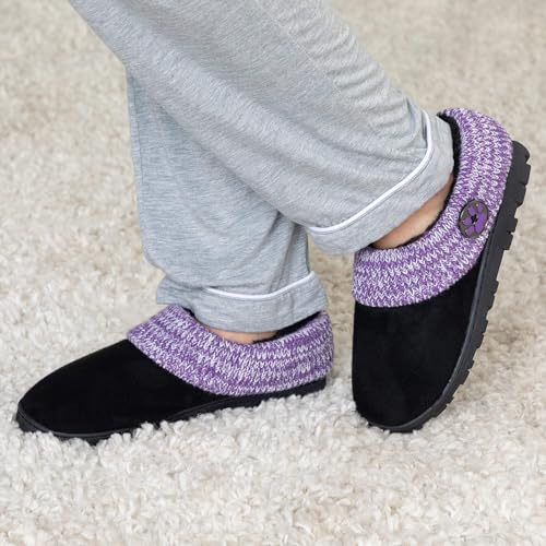 GreaterGood Purple Paw Comfy Clog Slippers Gifts for Women Mom Ladies Soft Knit Plush Lining Durable Indoor Outdoor Sole Cozy Animal Lover Footwear4