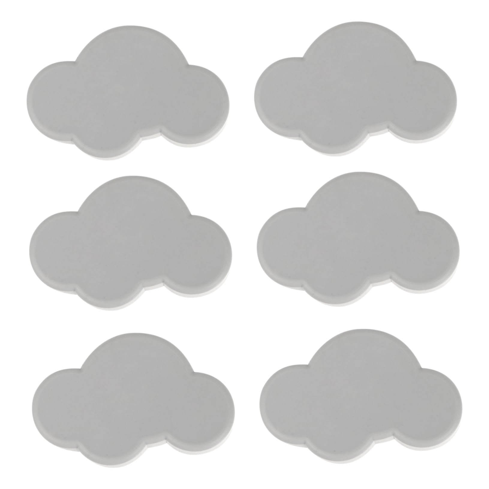 ARTIBETTER Set of 6 Cloud Handles Dresser Pulls Soft Rubber Zinc Alloy Mounting for Boys and Girls' Room