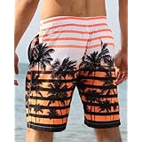 APTRO(アプトロ) 水着 速乾性 トランクス ロングパーム ビーチボード ショーツ メンズ US サイズ: 2X カラー: オレンジ