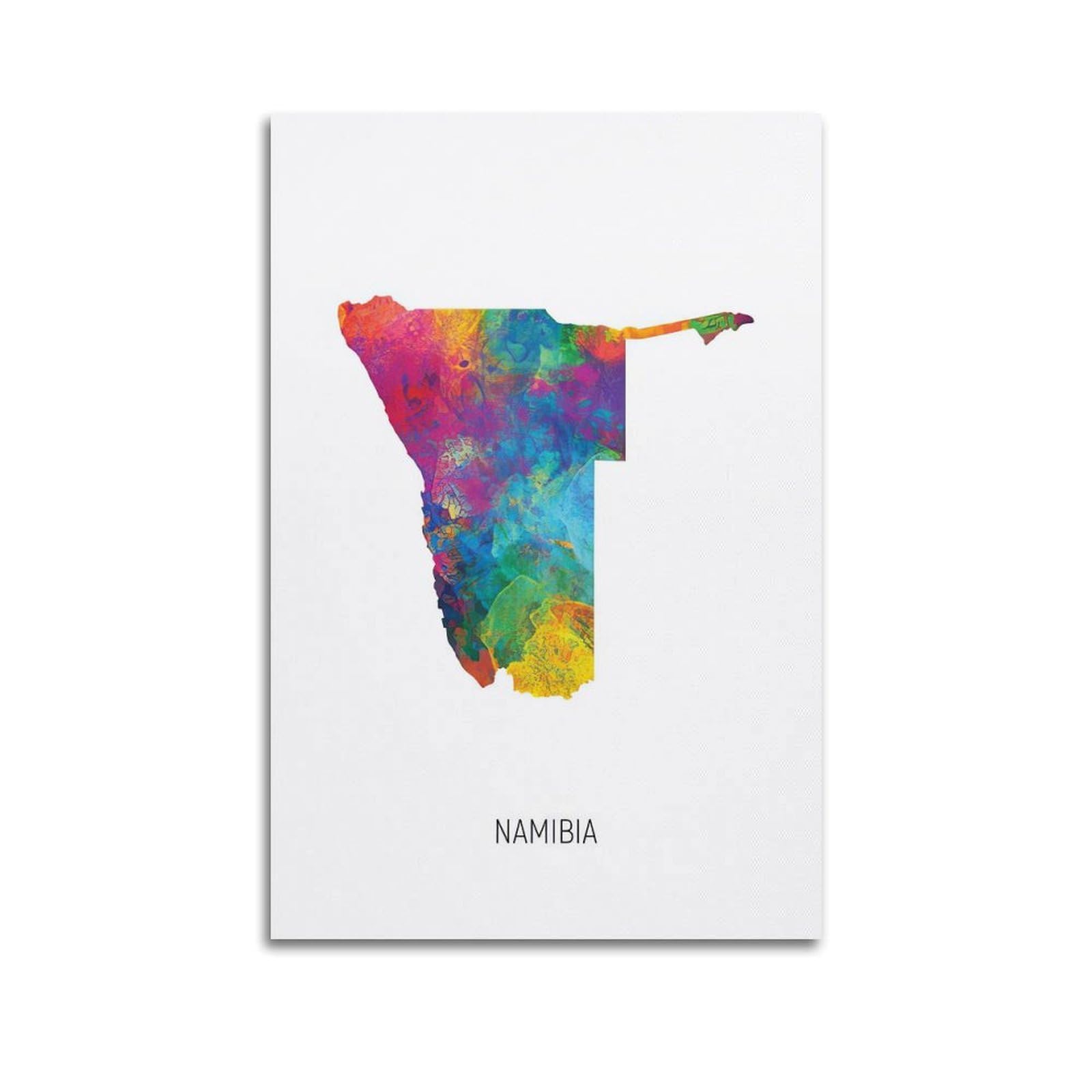 MJZLQN Map Poster Namibia in Watercolor Poster Decorative Painting Canvas Wall Posters And Art Picture Print Modern Family Bedroom Decor Posters 20x30inch(50x75cm)