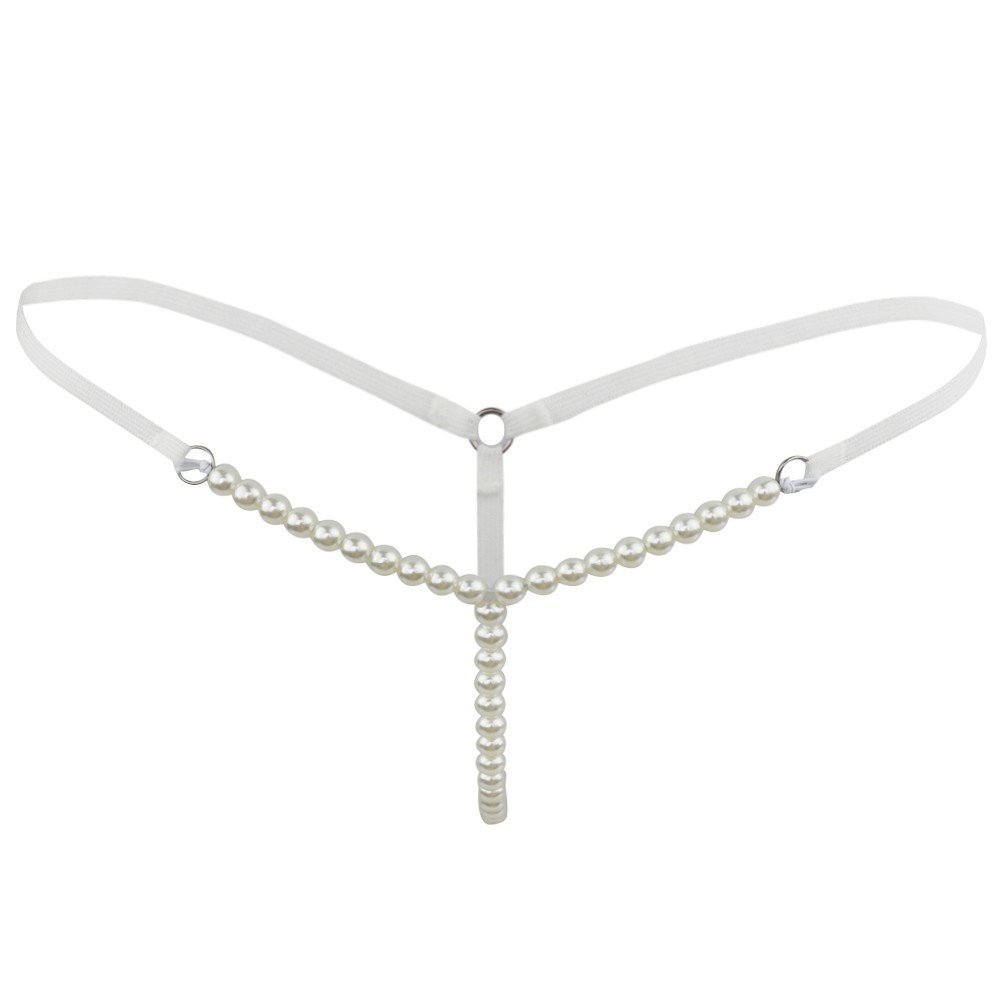 Women's Pearl Beaded G-String Panties with Elastic Band, Lowe-Waisted Seamless Bikini Hipster Underwear Briefs Cotton Silk Microfiber Bamboo Breathable, TE-4559-image-23