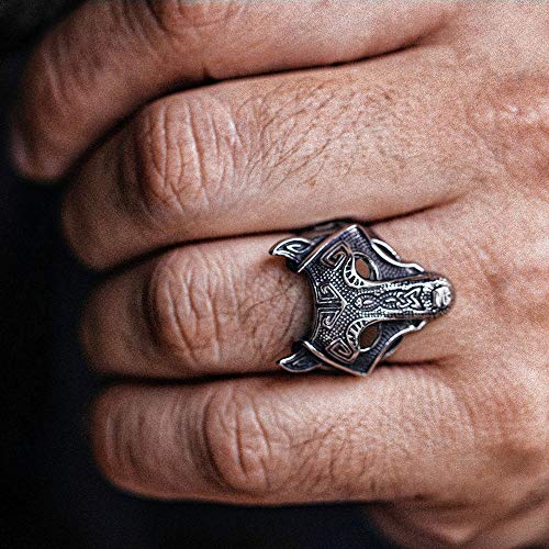 Anel Viking Lobo Fenrir De Aço Inox Modelo Masculino Série Vikings Ragnar Thor Floki (21)