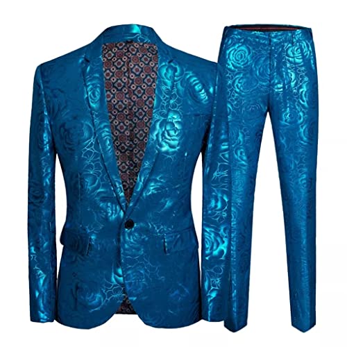 Men's Nightclub Suit Autumn Winter Print Wedding Dress Single Breasted Suit