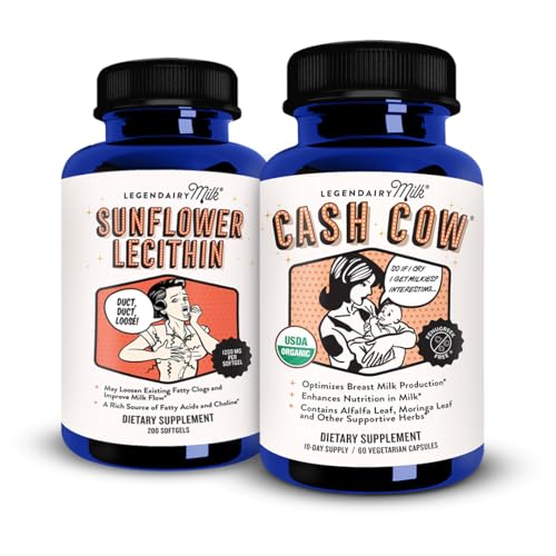 Image of Legendairy Milk Sunflower Lecithin + Cash Cow, Breastfeeding Supplements for Milk Supply Increase and Clogged Milk Ducts - Lactation Support for Breast Milk Production, Fenugreek Free