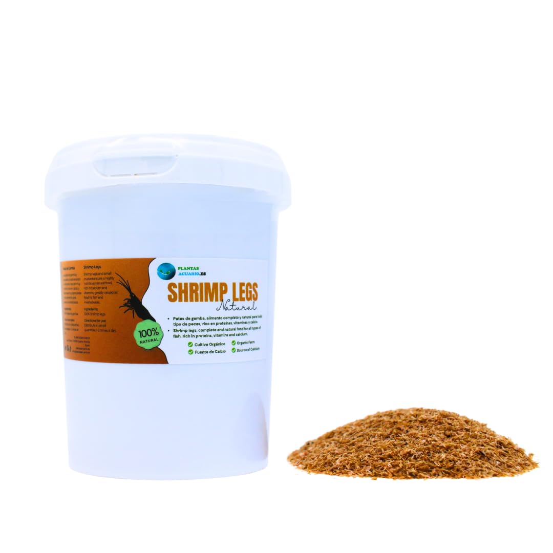 Shrimp Legs 500 ml, pequeñas Patas de gamba, alimento Natural para Todo Tipo de Peces Tropicales, de Agua Caliente, y de Agua fría, Comida Rica en proteínas, Calcio y Elementos minerales.