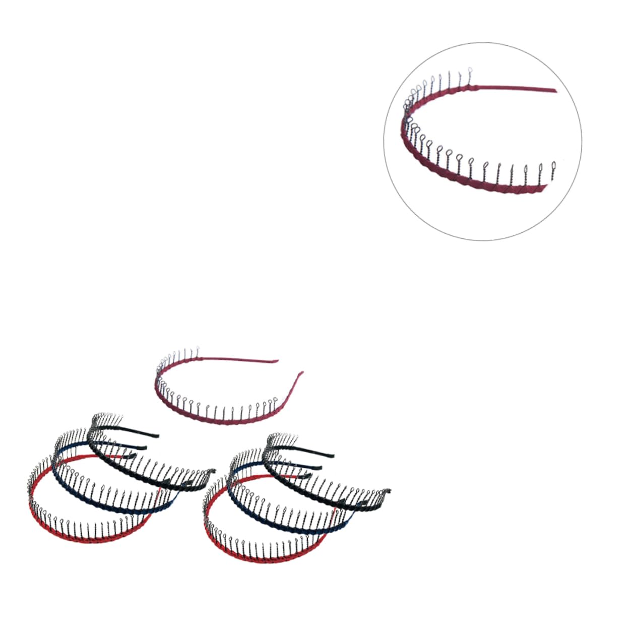 FOMIYES 21piezas Diadema Antideslizante Dientes Metálicos Para Mujeres Accesorios De Maquillaje y Deportes Para Lavar La Cara y Decorar El Cabello