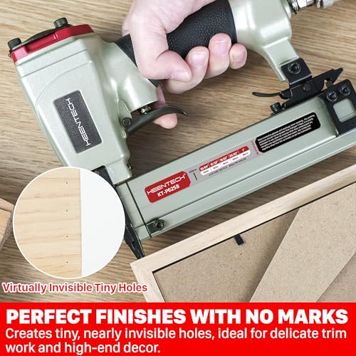 Image of KEENTECH Pneumatic Pin Nailer 23 Gauge, Pin Nail Gun with 2160pcs 5 /32 inch to 1 inch Pin Nails, Headless Air Micro Pinner with Exceptionally Low Jam Rate for Cabinets, Interior Decoration, Windows, Crafts