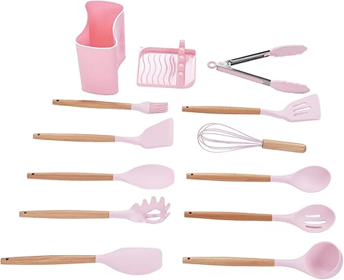 Miniatura 6 de Juego de utensilios de silicona de 13 piezas, juego de utensilios de cocina antiadherentes, utensilios de cocina de silicona de grado alimenticio