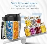 Pill Organizer,Supplement Organizer with 7 Compartments,Anti-Mix Medicine Organizer,with Wide Openings Design,Easy to Use,Pill Case Includes 20 Pcs Labels, Pill Dispenser (Black)