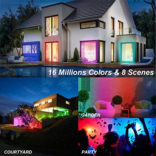 Mulandi Smart Landscape Lighting, 3 Pack Rgbw Color Changing Led With App Control Waterproof Spotlight, Outdoor Yard Spot Lights With 36W Transformer & Timer, Led Lawn Light With Music Sync #TOP3
