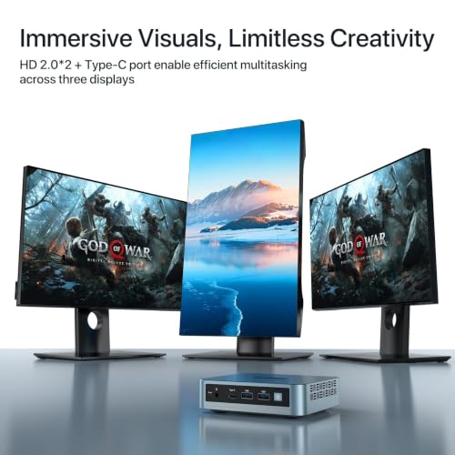 Image of PELADN Mini PC, N97(up to 3.4GHz),16GB DDR4 /512GB SSD,Type-C /Dual HDMI 4K /60Hz Triple-Display USB3.2 /BT4.2 /WiFi5 Mini Computers for Home Office