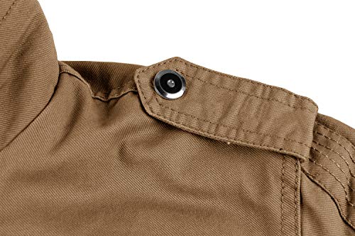 Kefitevd Winterjas, voor heren, legerjas, gevoerd pilotenjack, warm overgangsjack met fleece aan de binnenkant, US veldjack, retro bomberjack, effen kleur - Image 6