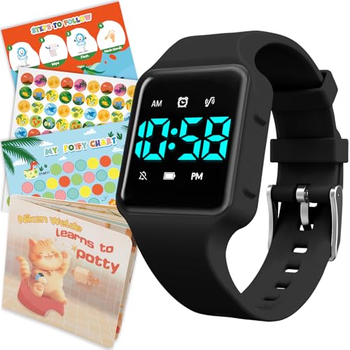 Image of Toddler Potty Training Set - Potty Training Watch with Musical /Vibration Countdown Alerts, Fun Board Book, Progress Chart & Reward Stickers - Interactive Potty Training Kit for Kids Ages 2-6