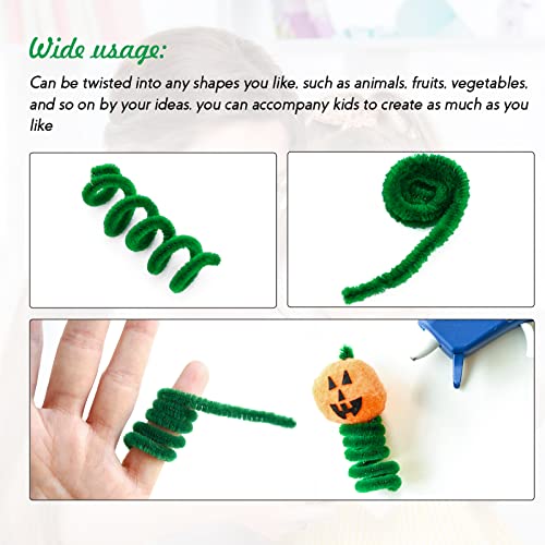 G2PLUS Fil Chenille 240PCS Tiges de Chenille Cure Pipes Vert Cure-Pipes pour Décorations et Artisanat Créatif Creatifs de Noël 6mm * 30cm - Image 5