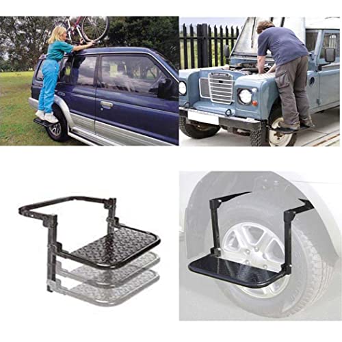 Marchepied de roue pliable idéal pour installer un coffre de toit de SUV