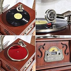 YAMMY Tourne-Disque rétro, Hi-FI et Maison Vintage rétro Style Classique phonographe Forme Gramophone Haut-Parleur… - Les Beatles, Paul McCartney, John Lennon, RIngo Starr, George Harrison YAMMY Tourne-Disque rétro, Hi-FI et Maison Vintage rétro Style Classique phonographe Forme Gramophone Haut-Parleur… – Image 4