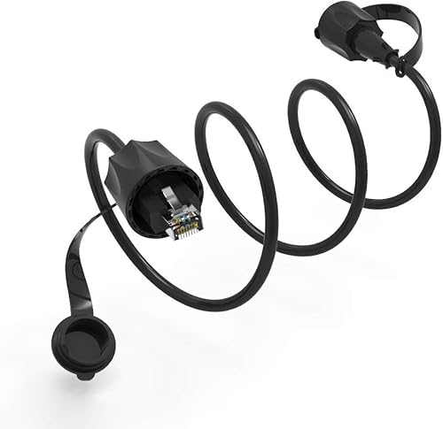 Miniatura 3 de Cable de conexión industrial para exteriores de 3 pies Cat.6 SFTP CMX, relleno de gel, 26 AWG, con tapa antipolvo de 3.0 ft, cable de red Gigabit