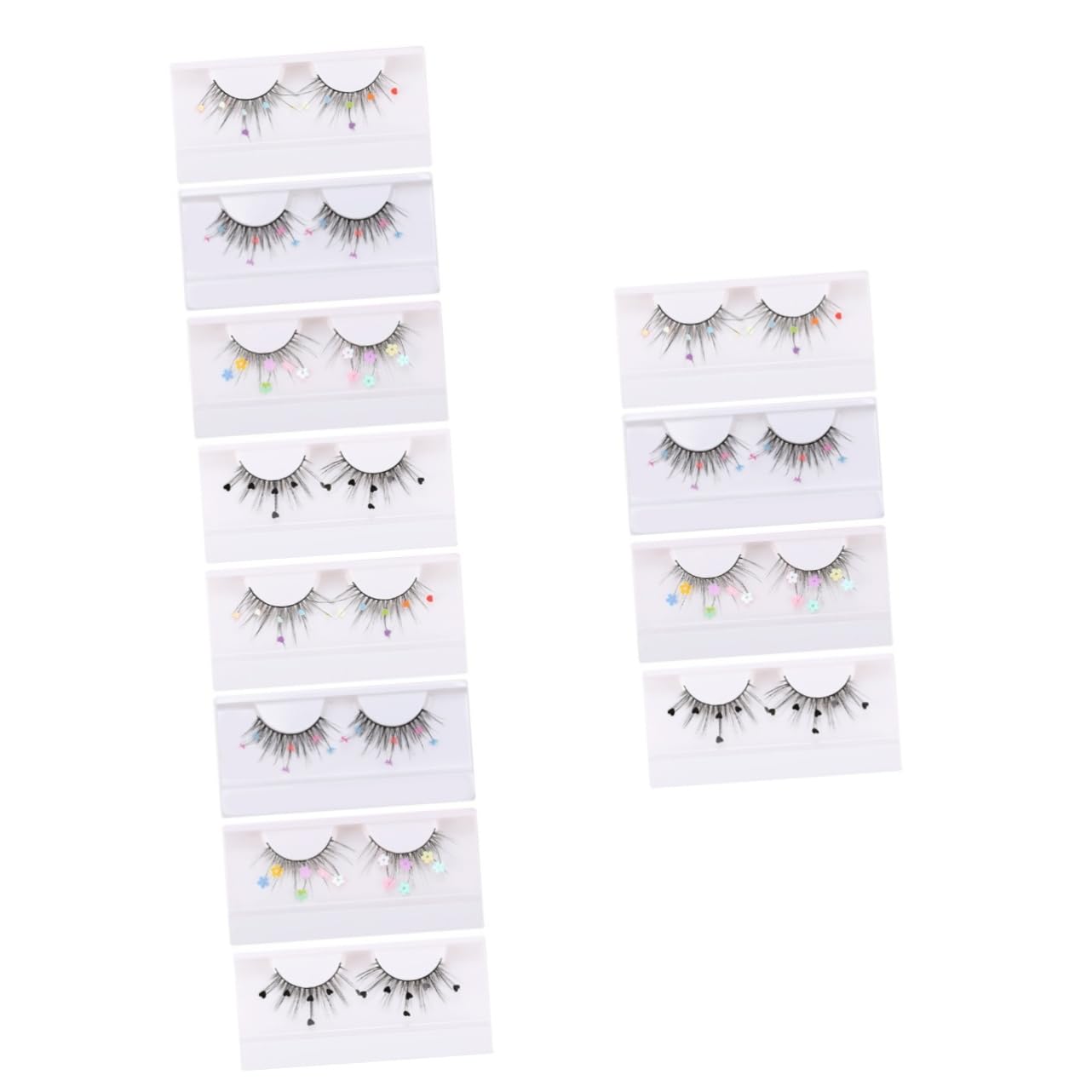 FOMIYES 12paare Glitzernde Falsche Wimpern Einzigartige Glitzer-eyelashes Mit Herz Blume Und Schmetterling Für Kostümpartys Und Weihnachten Wiederverwendbar Und Leicht Für Jeden Anlass
