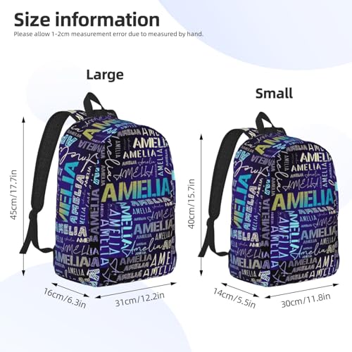 Custom Name School Backpack, Personalized Lightweight School Bag College, Customized Bookbag for Boy Girl Kids Student4