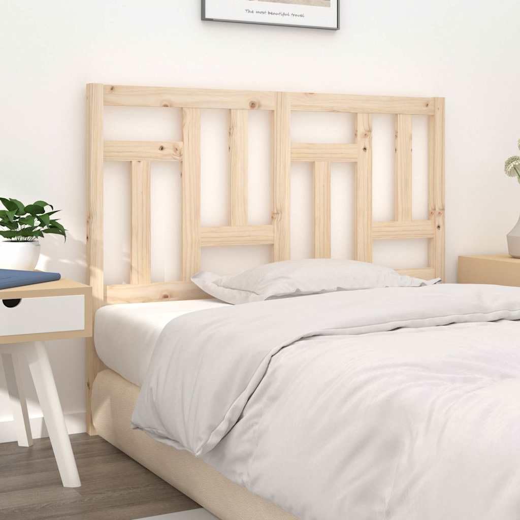Tête de lit en pin massif 140,5 x 4 x 100 cm avec design à lattes pour lit double, rembourrée comme dossier et soutien dorsal confortable dans la chambre à coucher