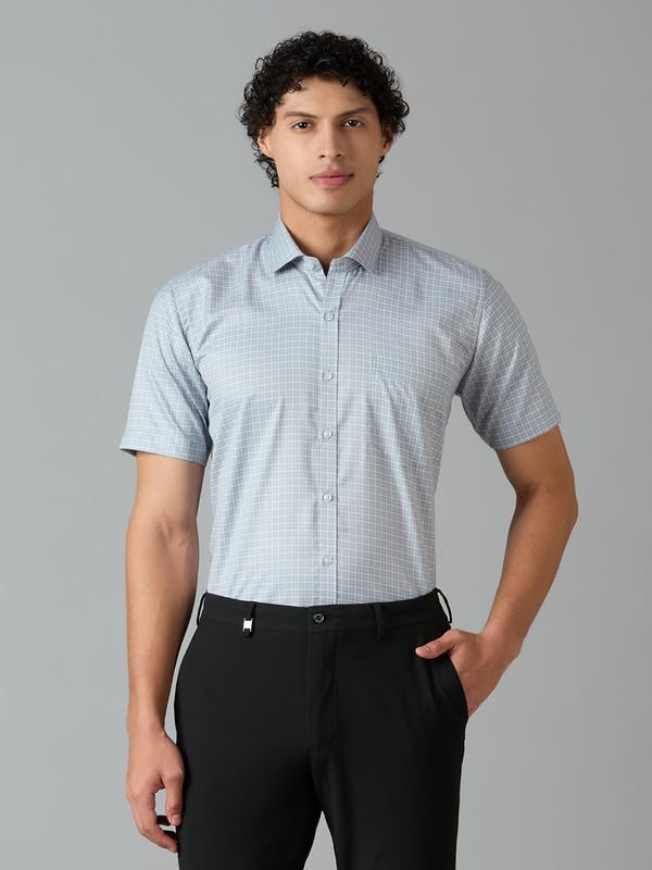 Image of Mark & Albert Men's Half Sleeves Cotton Formal Shirt